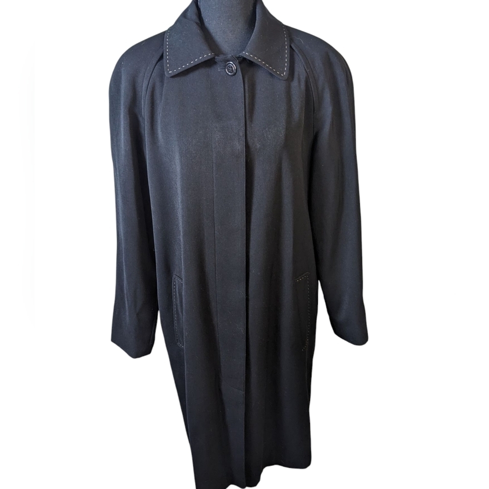 Sequence Trapeze Style Trench Coat Jacket Black Size 10